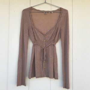 Knit long sleeve button down